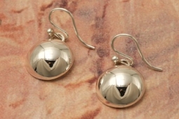 Artie Yellowhorse 5/8" Diameter Sterling Silver Button Earrings